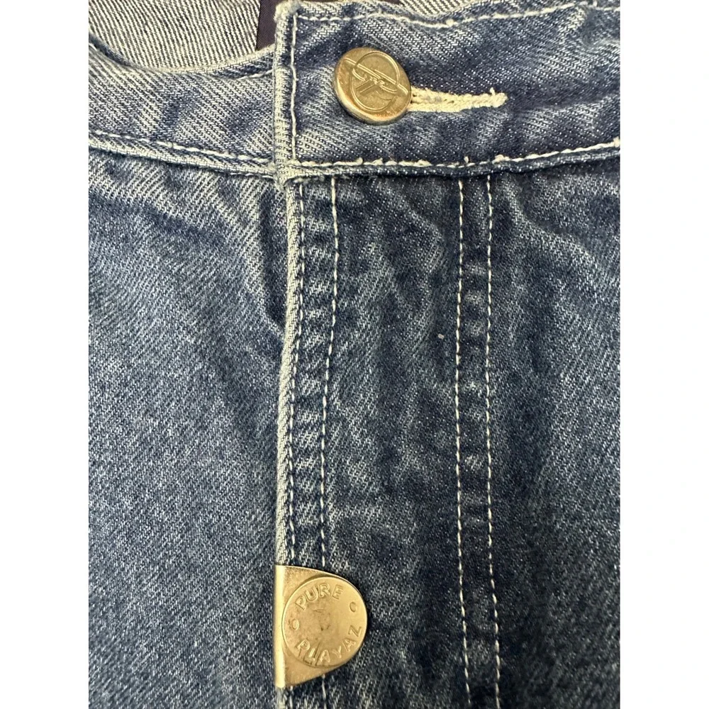 Pure Playaz Vintage Y2K Baggy Carpenter Jeans Mens 36x33 Med Wash Denim READ